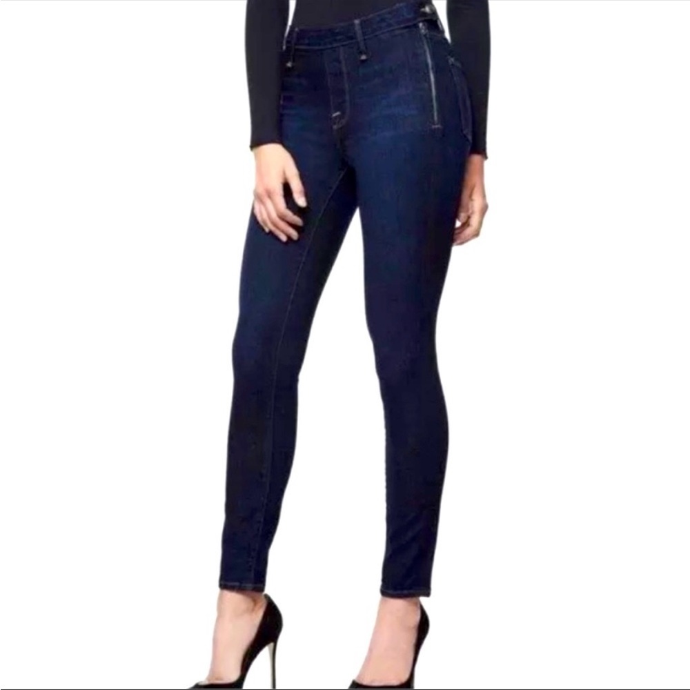 Good American Good Legs High Waist Skinny Jeans Side Zip & Button Closure 2/26